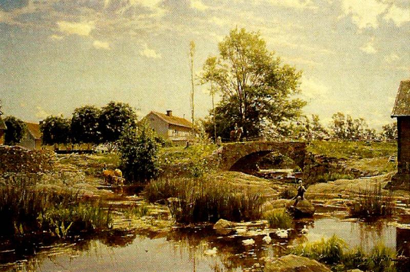 johan krouthen sjogesta bro oil painting picture